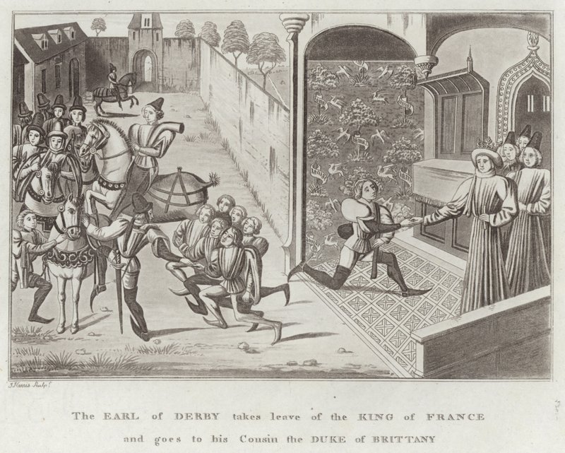 Le comte de Derby prend congé du roi de France et se rend chez son cousin le duc de Bretagne - English School