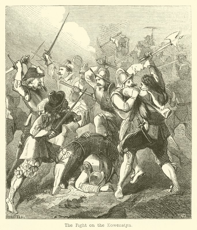 Le combat sur le Kowenstyn (gravure) - English School