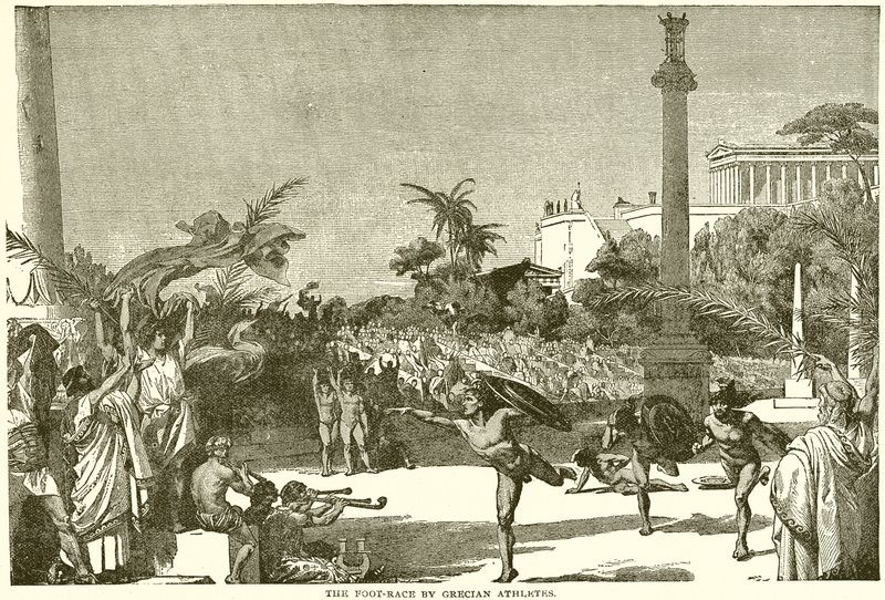 Course à pied par des athlètes grecs - English School