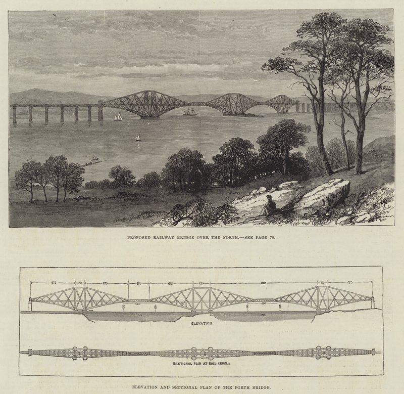 Le pont du Forth (gravure) - English School