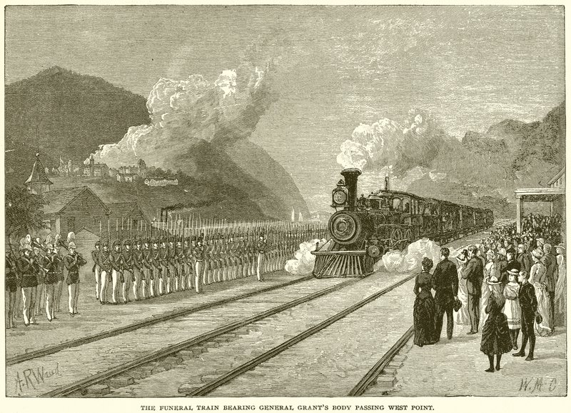 Le cortège funèbre portant le corps du général Grant passant par West Point - English School
