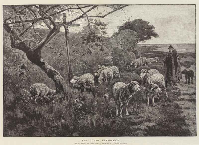Le bon berger (gravure) - English School