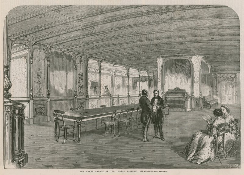 Le Grand Salon du navire à vapeur Great Eastern - English School