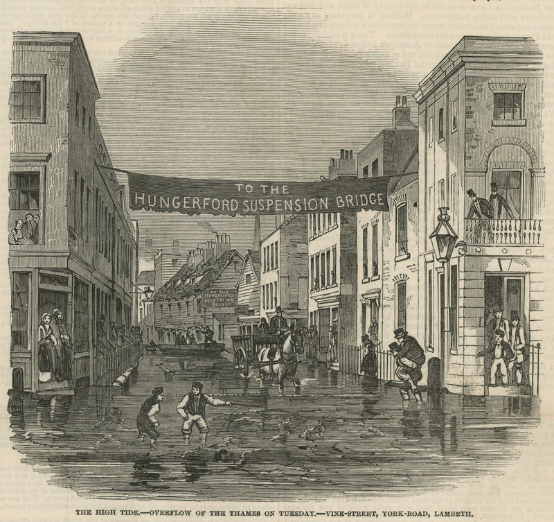 La grande marée : débordement de la Tamise mardi - English School