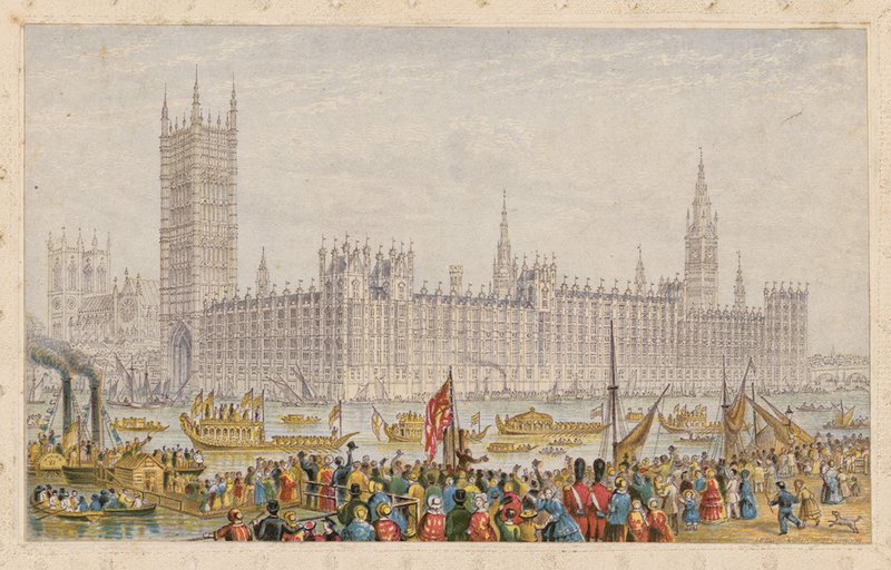 Les Chambres du Parlement, Palais de Westminster, Londres - English School
