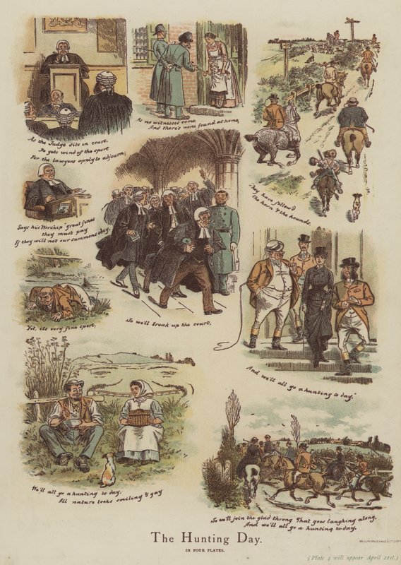 Le jour de la chasse (chromolitho) - English School