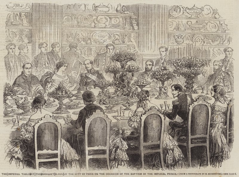 La table impériale au banquet donné par la ville de Paris à l