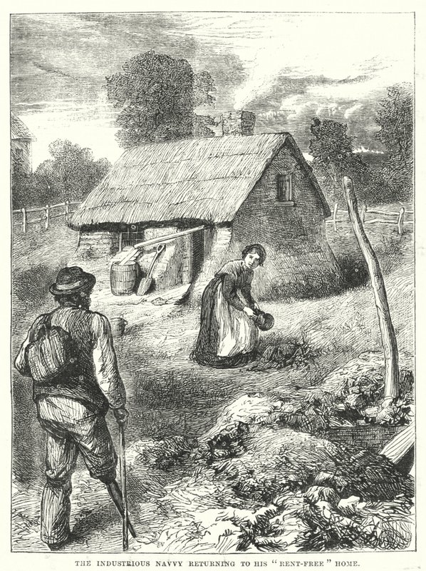 Le Navvy Industriel retournant à sa Maison "Sans Loyer" - English School
