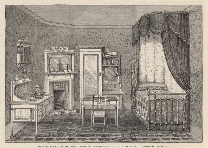 Exposition internationale de la santé : Mobilier complet pour petite chambre - English School
