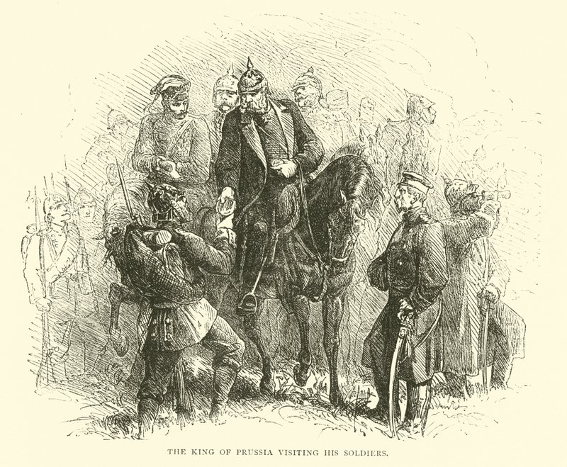 Le roi de Prusse visitant ses soldats, août 1870 - English School