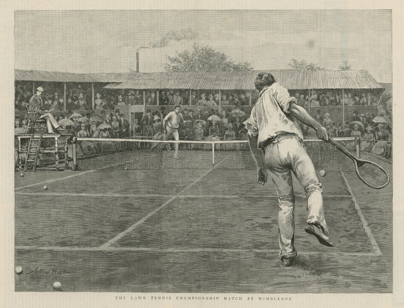 Le match de championnat de tennis sur gazon à Wimbledon - English School