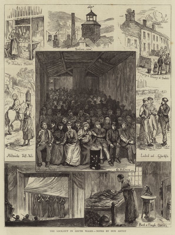 Le lock-out au Pays de Galles, notes de notre artiste (gravure) - English School