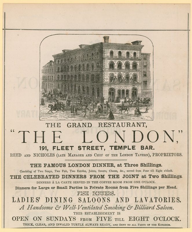Le London, restaurant, 191 Fleet Street, Temple Bar - English School