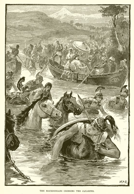 Les Macédoniens traversant le Jaxartes - English School