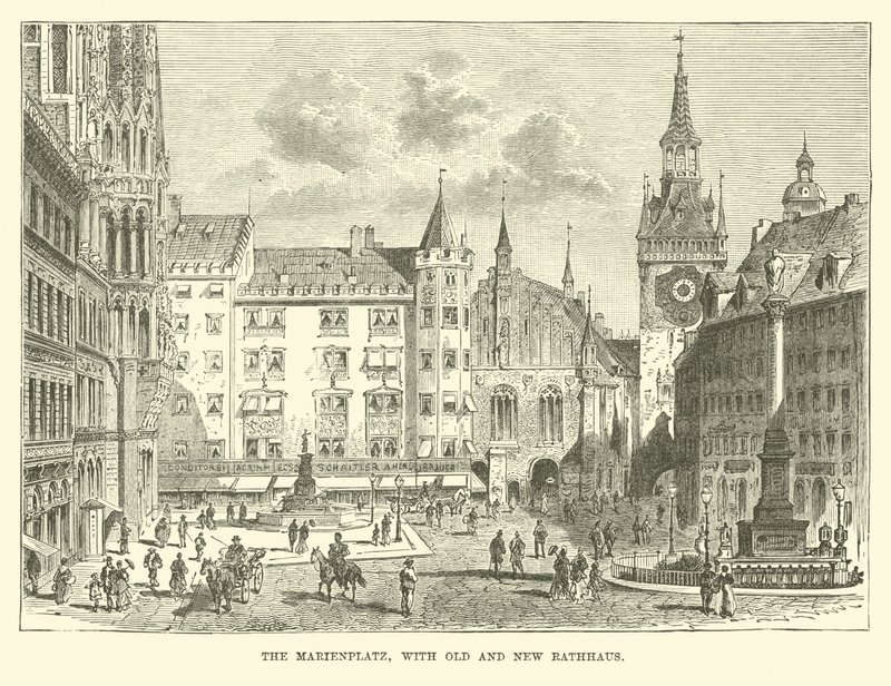 La Marienplatz, avec l