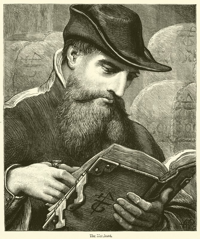 Le Marchand (gravure) - English School