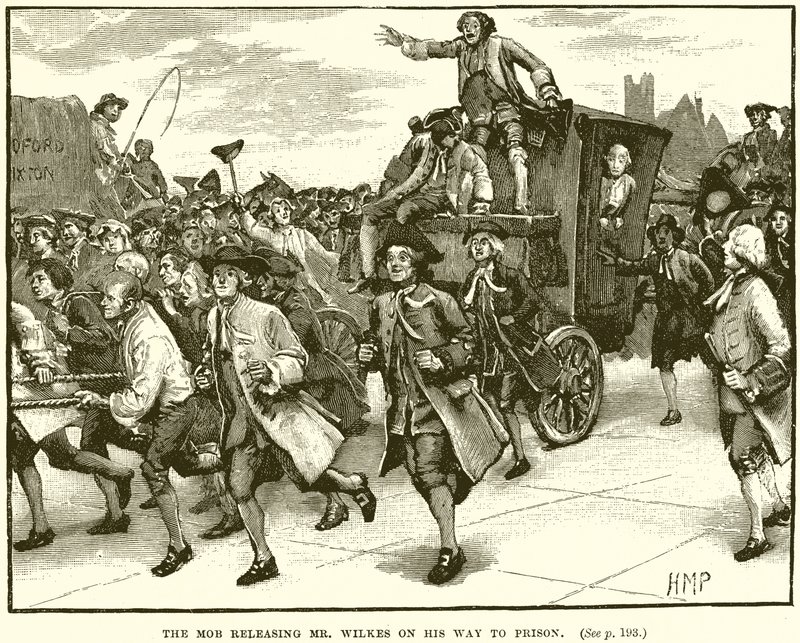 La foule libérant M. Wilkes en route vers la prison - English School