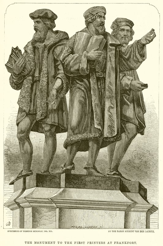 Le monument aux premiers imprimeurs à Francfort - English School