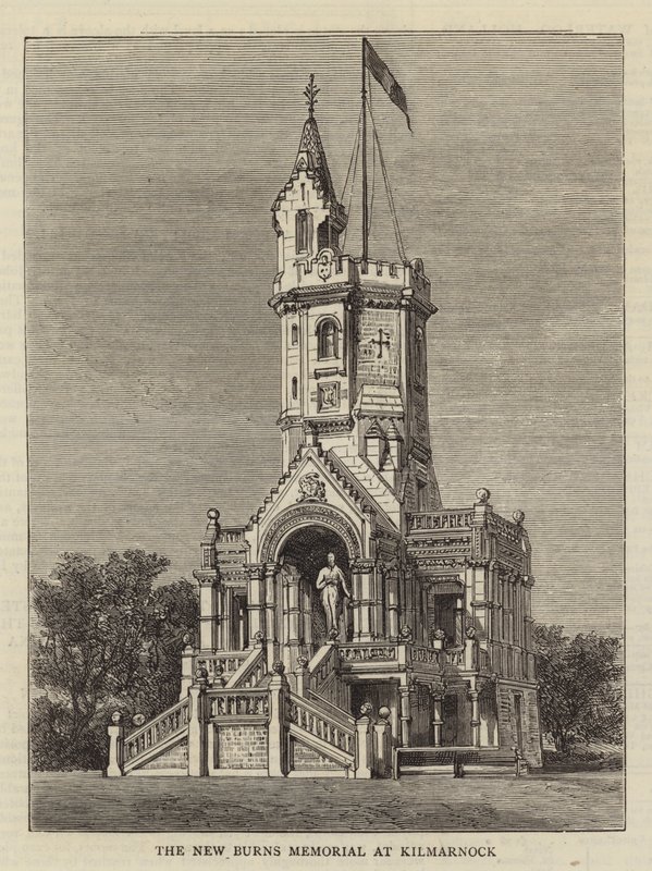 Le nouveau mémorial Burns à Kilmarnock (gravure) - English School