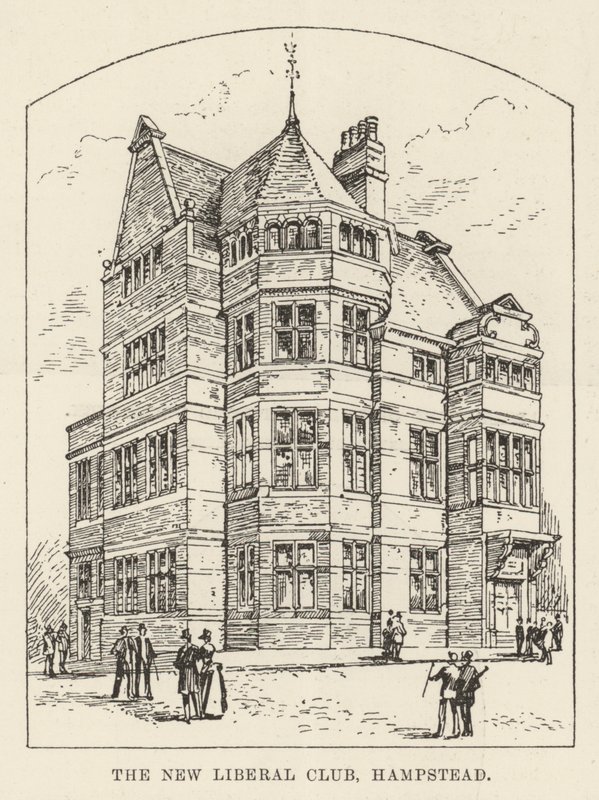 Le nouveau club libéral, Hampstead (gravure) - English School