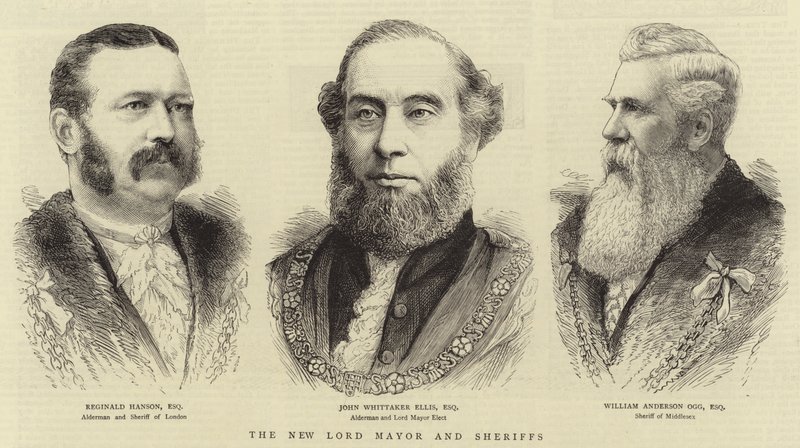 Le nouveau lord-maire et les shérifs (gravure) - English School