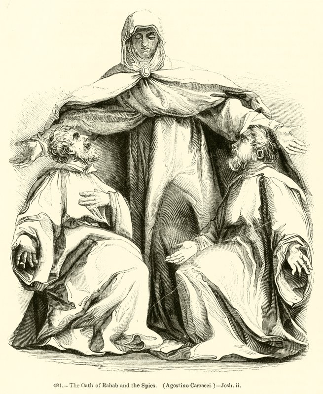 Le serment de Rahab et des espions, Agostino Carracci, Josué ii - English School
