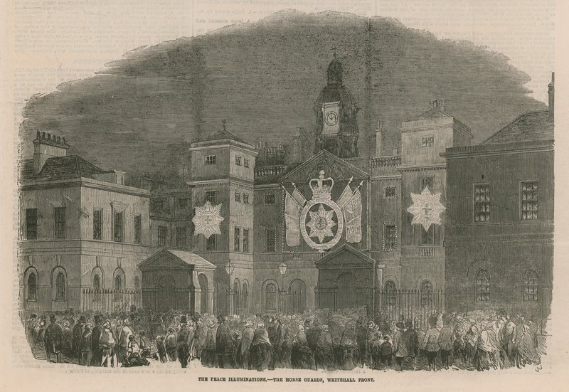 Les illuminations de la paix aux Horse Guards - English School