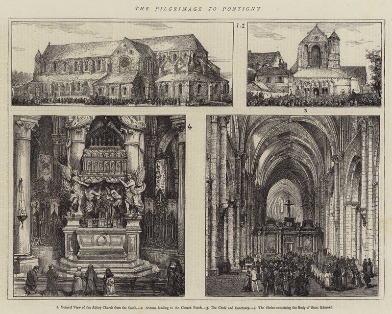 Le pèlerinage à Pontigny (gravure) - English School