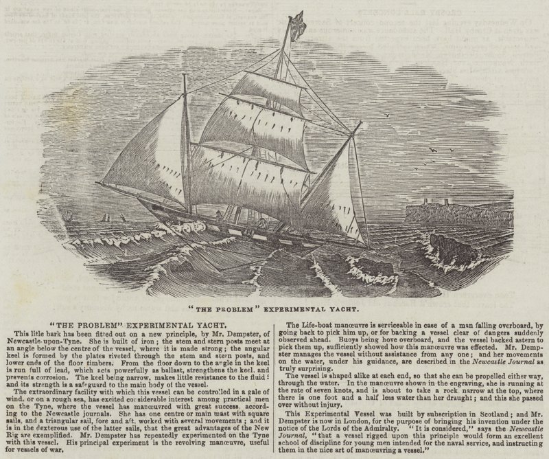 "Le Problème" Yacht expérimental (gravure) - English School