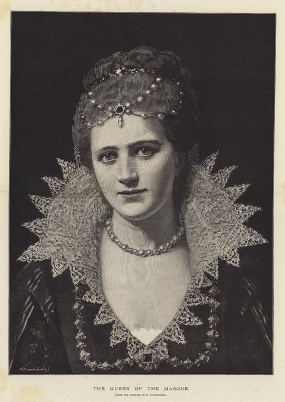 La reine du masque (gravure) - English School