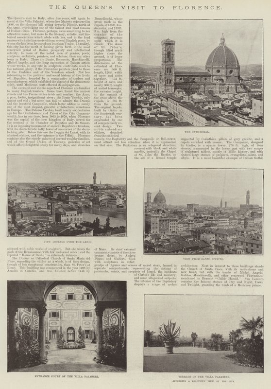 La visite de la reine à Florence (gravure) - English School