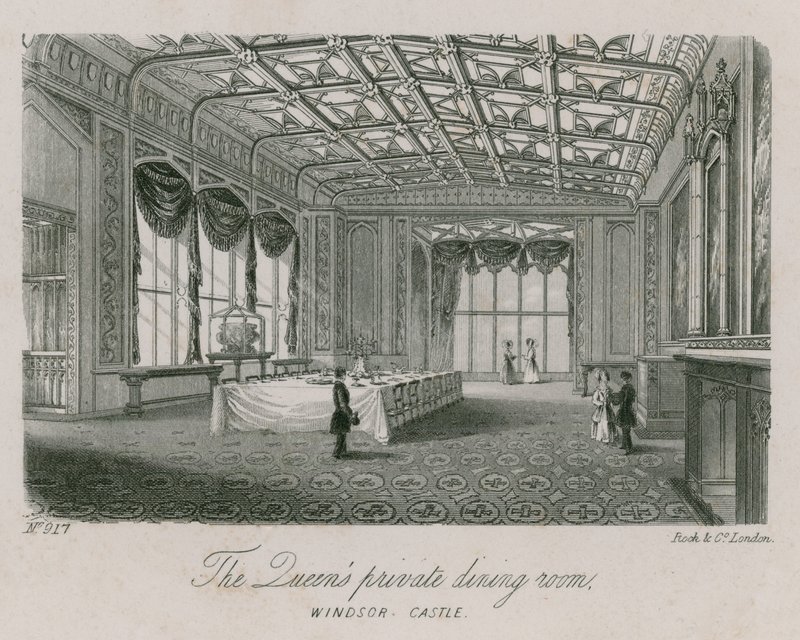 Salle à manger privée de la reine au château de Windsor - English School