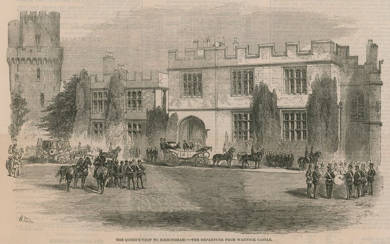 La visite de la Reine à Birmingham - le départ du château de Warwick - English School