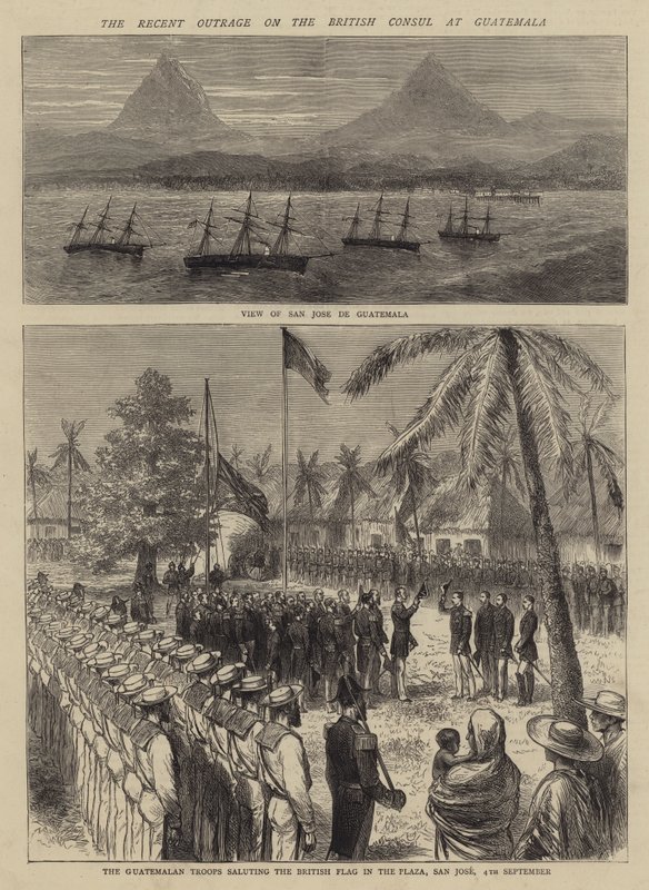 La récente attaque contre le consul britannique au Guatemala (gravure) - English School