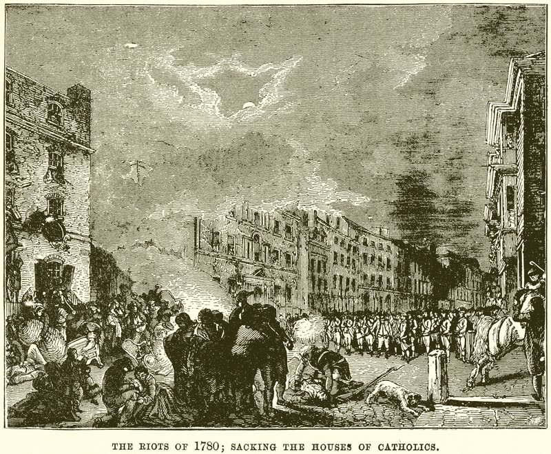 Les émeutes de 1780 ; Saccage des maisons des catholiques - English School