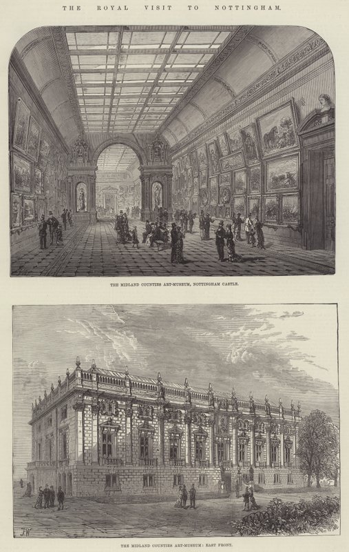 La visite royale à Nottingham (gravure) - English School