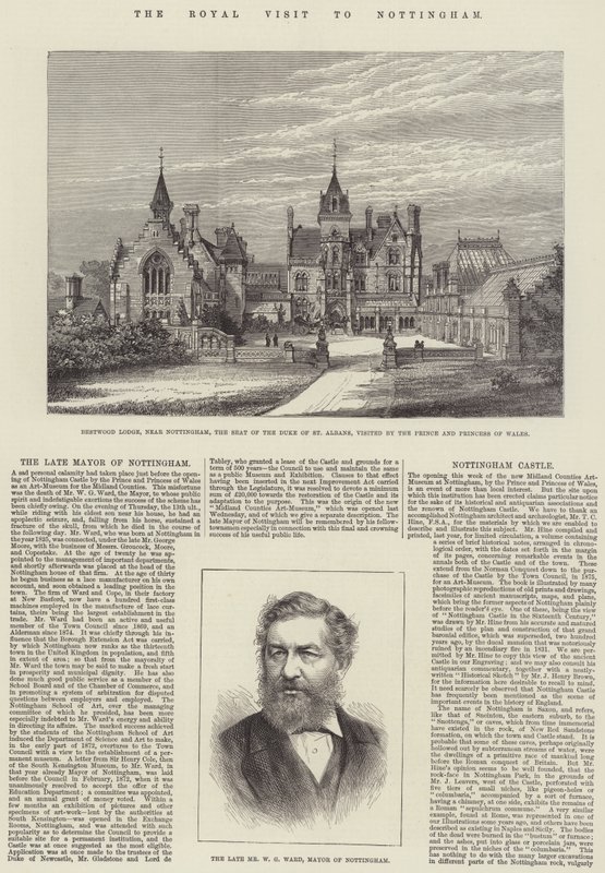 La visite royale à Nottingham (gravure) - English School