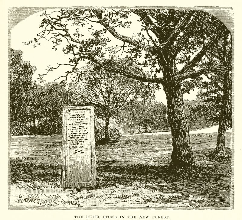 La pierre de Rufus dans la nouvelle forêt - English School