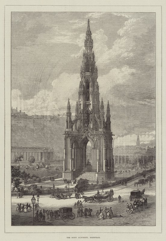 Le monument Scott, Édimbourg (gravure) - English School