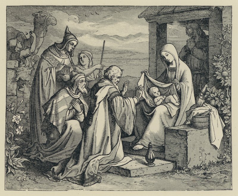 Les bergers adorant (gravure) - English School