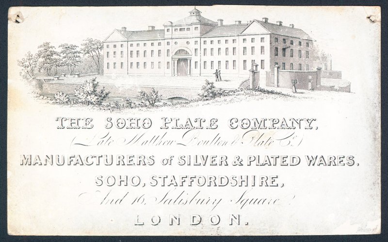 Carte de visite de The Soho Plate Company - English School