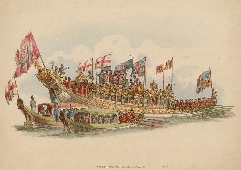 La Barge des Papetiers, rivière Thames, Londres - English School