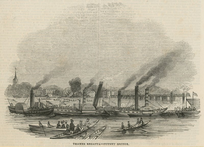 Régate sur la Tamise au pont de Putney - English School