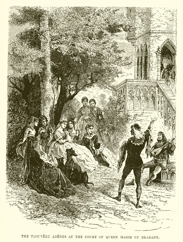 Le trouvère Adènes à la cour de la reine Marie de Brabant - English School
