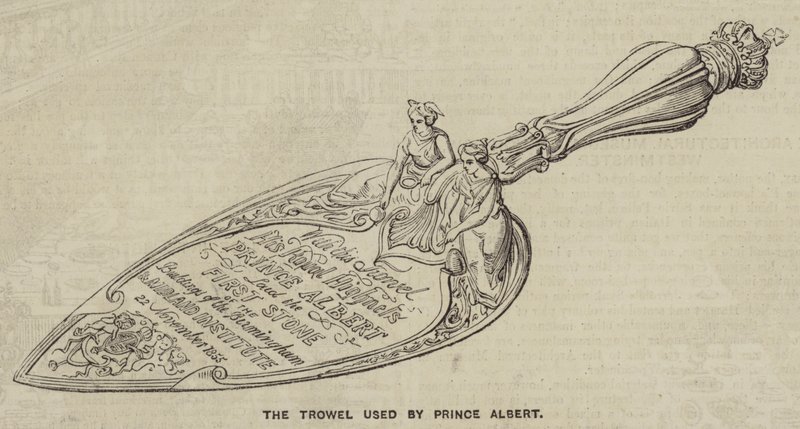 La truelle utilisée par le prince Albert (gravure) - English School