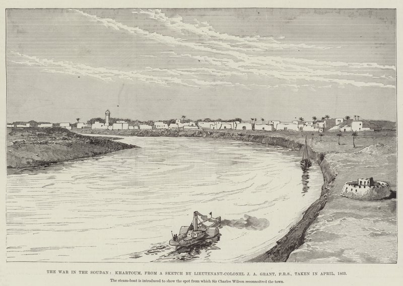 La guerre au Soudan, Khartoum (gravure) - English School
