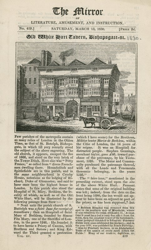 Le White Hart Tavern, Bishopsgate Street - English School
