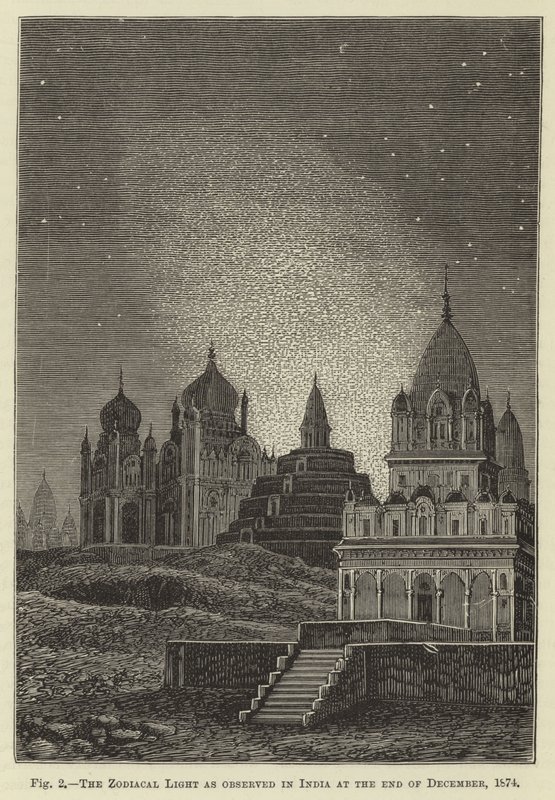 La lumière zodiacale observée en Inde à la fin de décembre 1874 - English School
