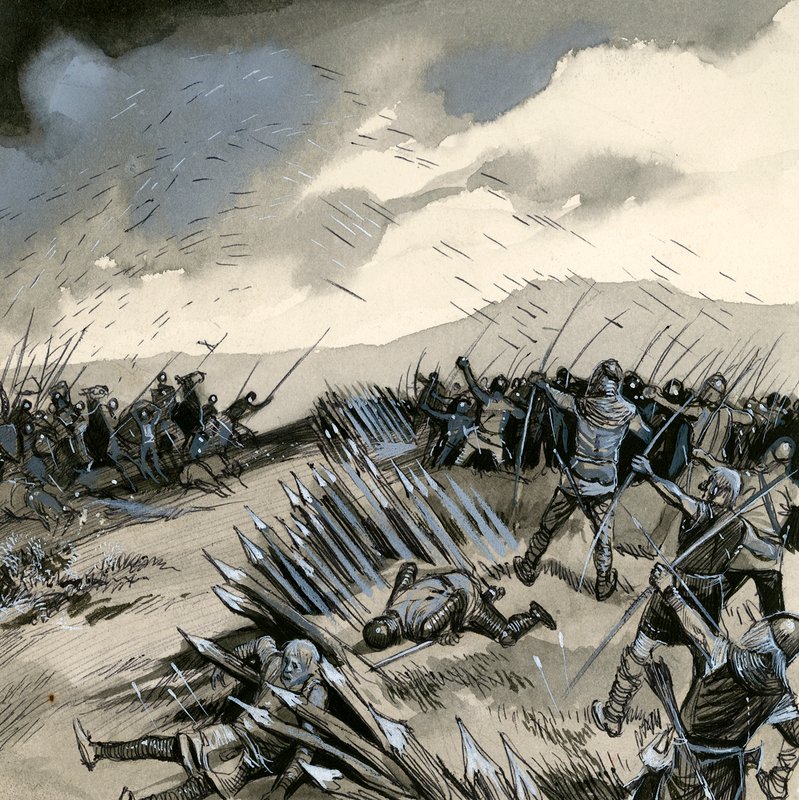 La bataille de Crécy, où les archers anglais ont détruit la cavalerie française - English School