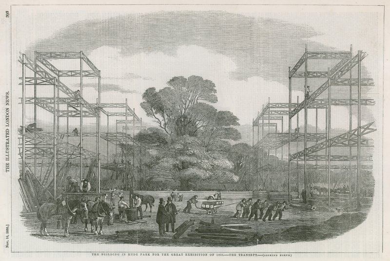 Le bâtiment à Hyde Park, Londres, pour la Grande Exposition de 1851 - English School